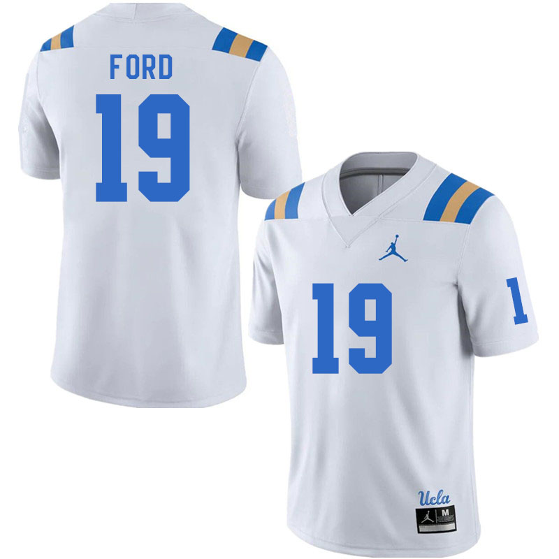 Men #19 Kyle Ford UCLA Bruins College Football Jerseys Stitched Sale-White - Click Image to Close